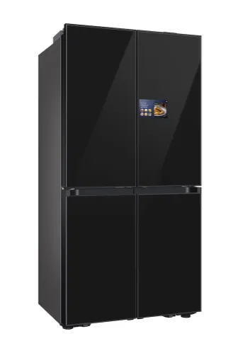 Kühlschrank, Vier Türig?, Schwarz, Seitenweg?, Edelstahl?