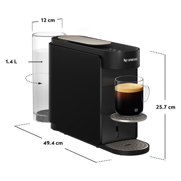 Espressomaschine, Kapsel-/Einzelsystem, Schwarz, Kaffeemaschine, Wassertank 1,4 L