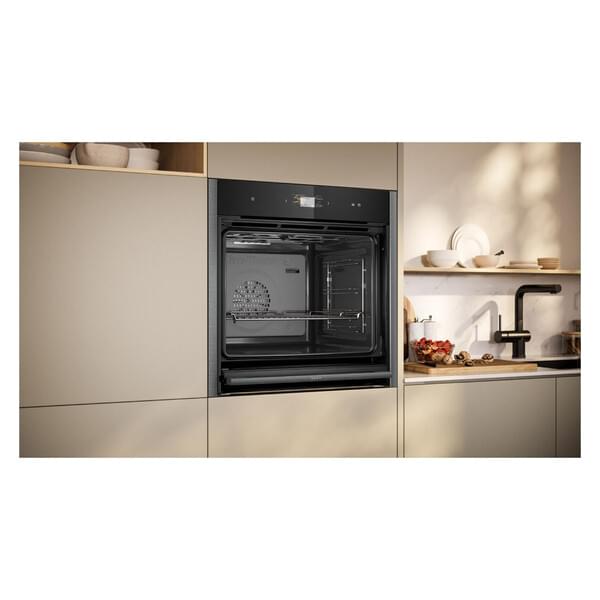 Backofen, eingebaut, Umluft, Schwarz, Küche