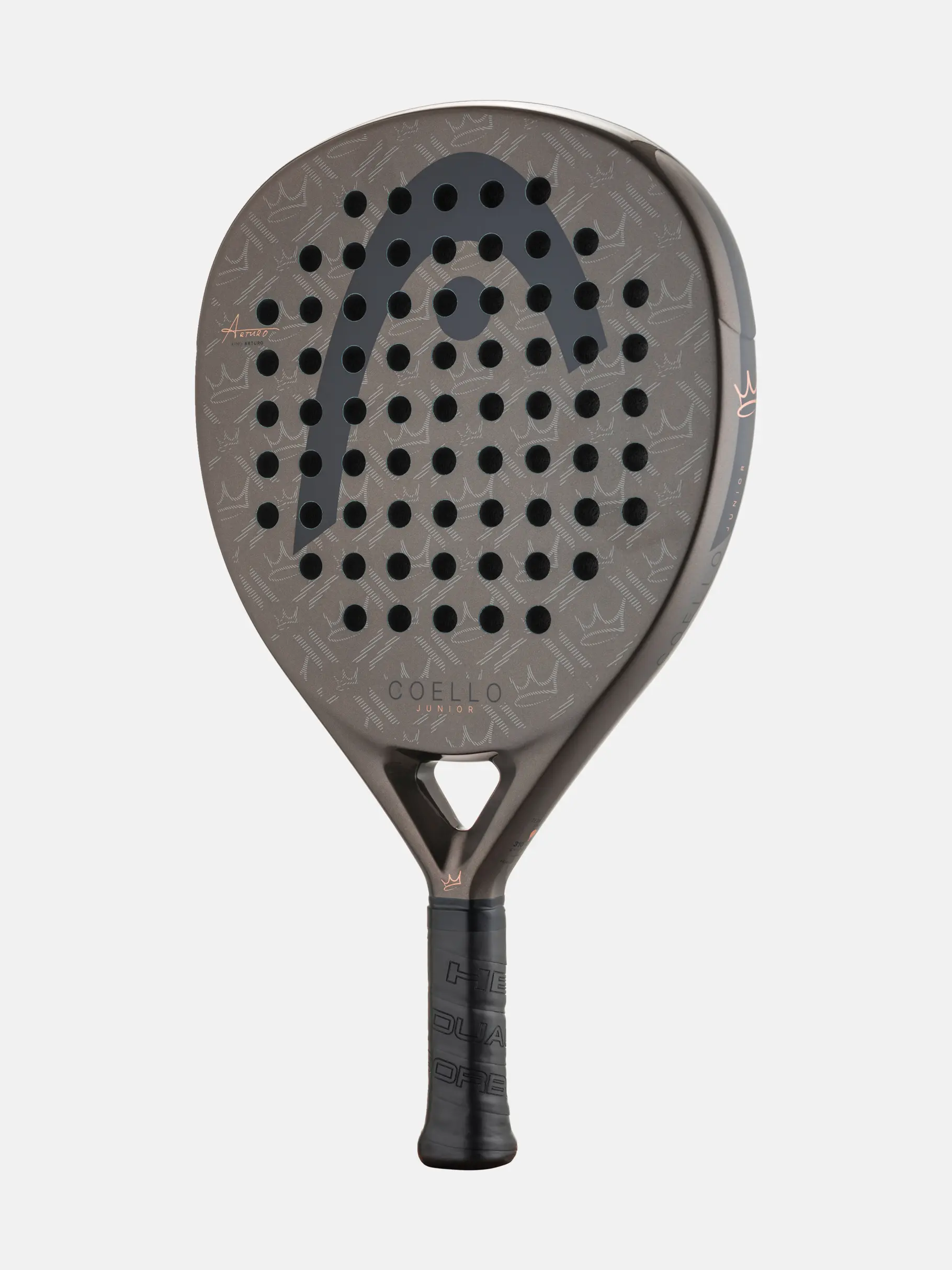 Padel-Schläger, Padel-Schläger, belüftete Schlagfläche, Nachtschwarzgrau, Griffhandgriff