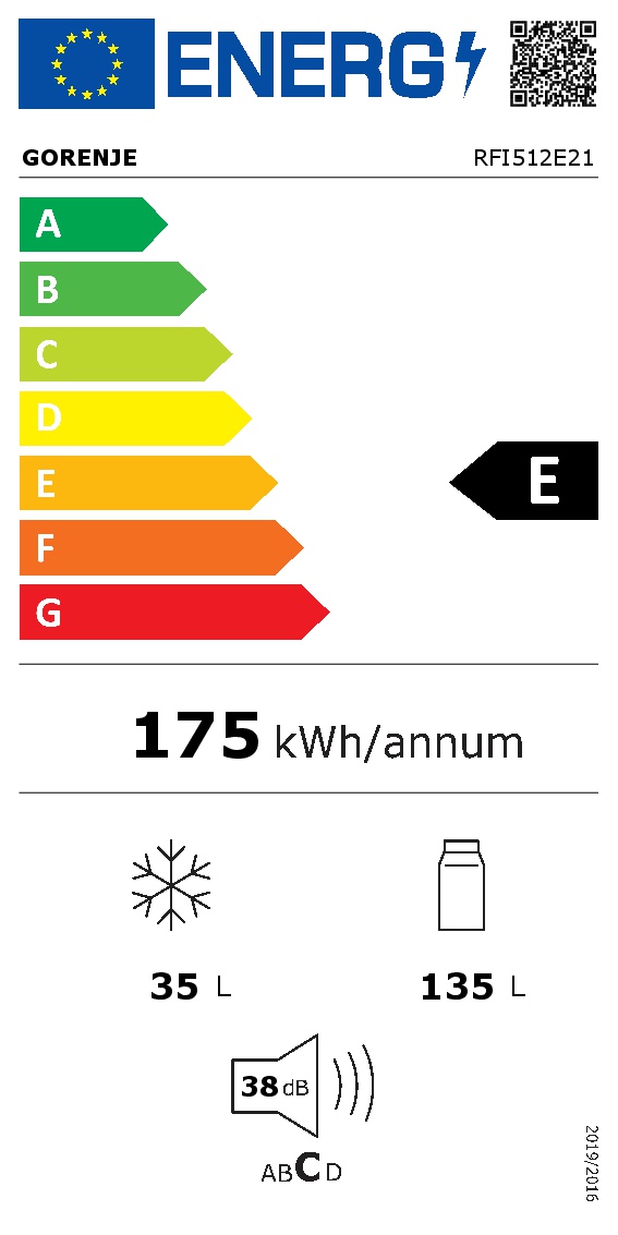 Kühlschrank, Energie-Label, 175 kWh, 35 L, 135 L