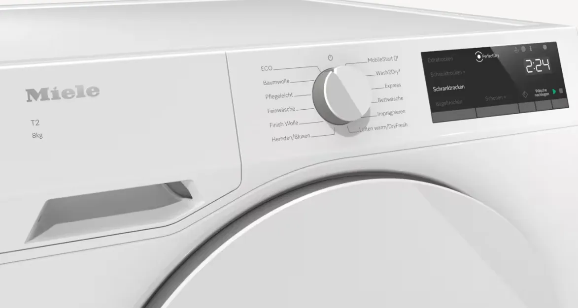 Waschmaschine, Frontlader, Digitale Anzeige, Bedienknopf, Miele