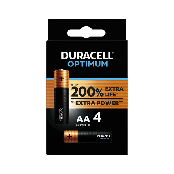 Duracell Optimum AA (MN1500/LR6) Batterie Mignon Batterien Blister 4