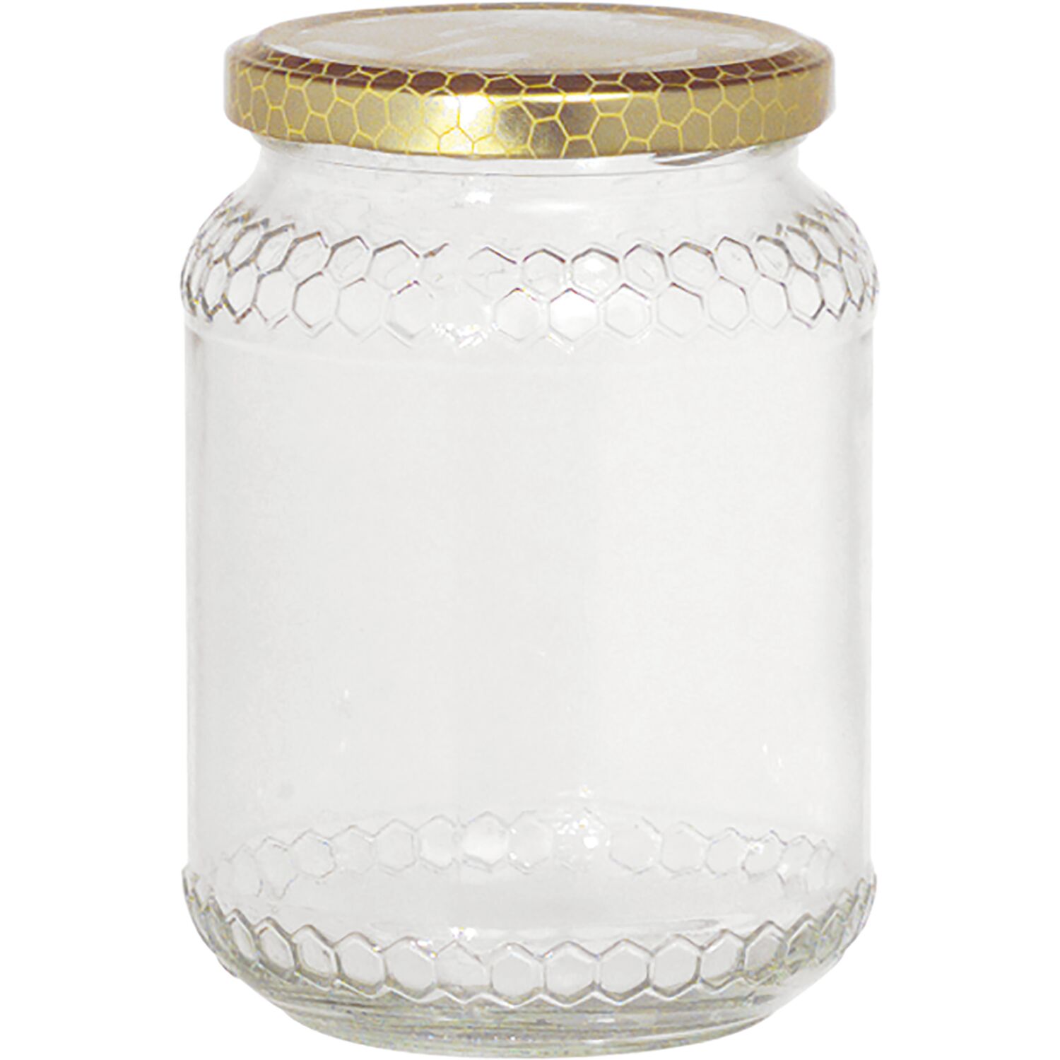 glasgefäß, honigglas, goldenes deckel, dekorationsglas, transparentes glas