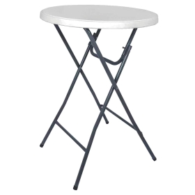 Klapp-tisch, runder Tisch, weiße Tischplatte, Metallbeine, minimalistisch