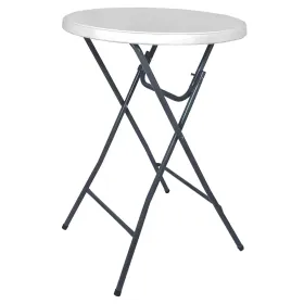 Klapp-tisch, runder Tisch, weiße Tischplatte, Metallbeine, minimalistisch