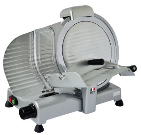 Wurstschneidemaschine, elektrische Aufschnittmaschine, Schiebeblech, Edelstahl, Klingenschutz