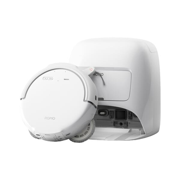 Roomba-ähnlicher Roboter, Auto-Reiniger, runde Basisstation, Ladestation, weißes Gehäuse