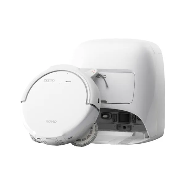 Roomba-ähnlicher Roboter, Auto-Reiniger, runde Basisstation, Ladestation, weißes Gehäuse