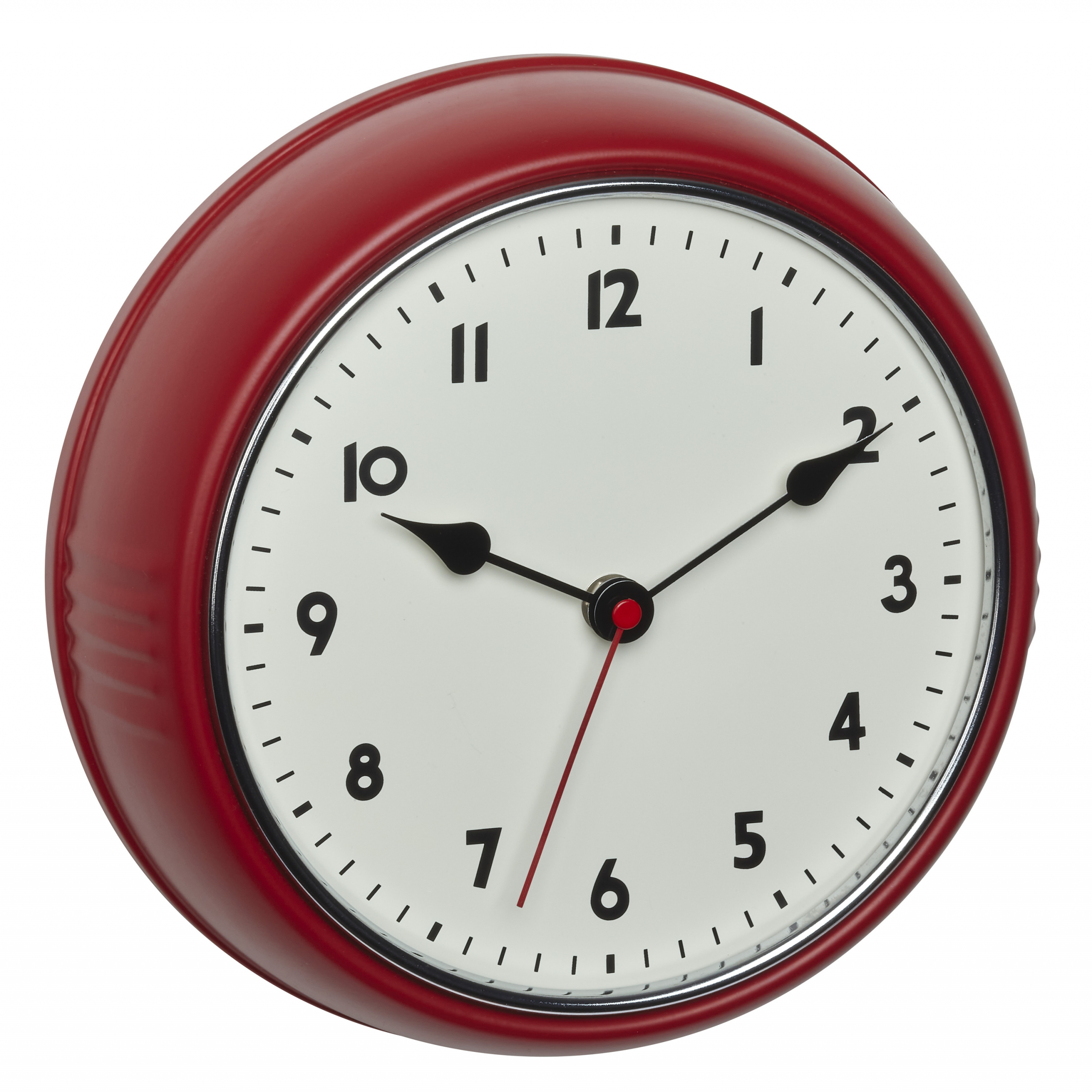 Uhr, Tischuhr, Rot, analog, Ziffernblatt