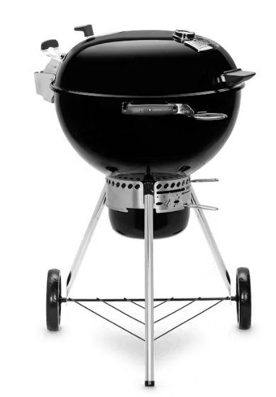 Kugelgrill, Kesselgrill, Benzin-/Holzkohlegrill, Dreibein-Stativ, Metallräder