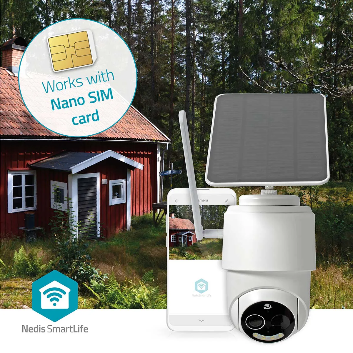 Nedis SIMCBO50WT Smartlife Außenkamera 4G, Full HD