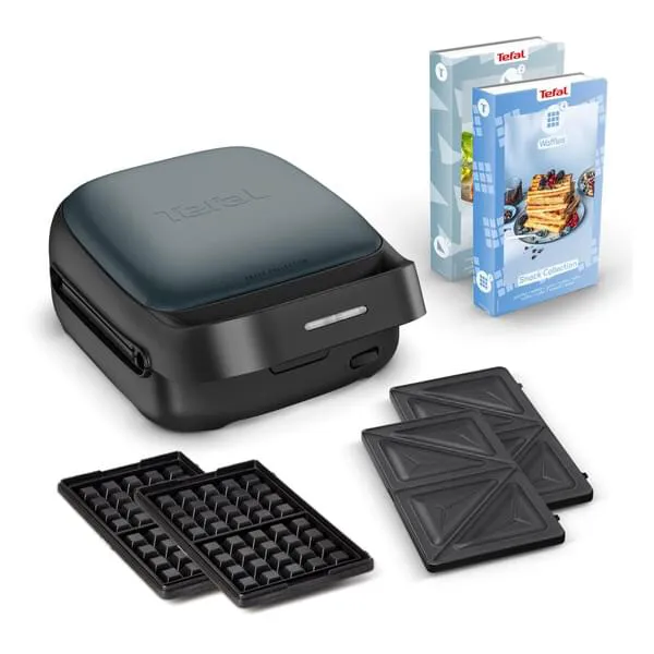 Sandwichmaker, Waffelgrill, elektrischer Grill, Antihaftplatten, Schwarz