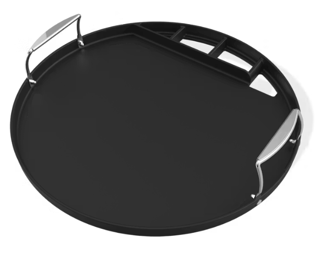 runde schale, metall griffe, schwarze schale, serviertablett, runder teller