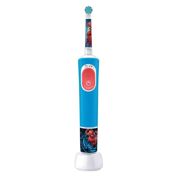elektrische zahnbürste, Schallzahnbürste, Kinderzahnbürste, blauer griff, Spiderman-Grafik