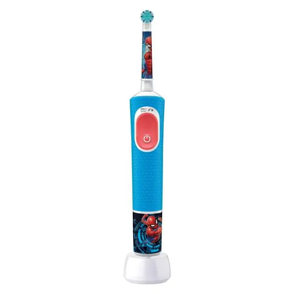 elektrische zahnbürste, Schallzahnbürste, Kinderzahnbürste, blauer griff, Spiderman-Grafik