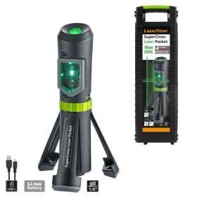 Laserlinie, Stativ, Grüner Laser, kompakt, Batteriebetrieben