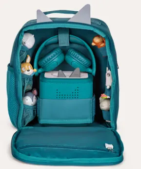 kinder, Rucksack, Kopfhörer, Kopfhoerer, türkis