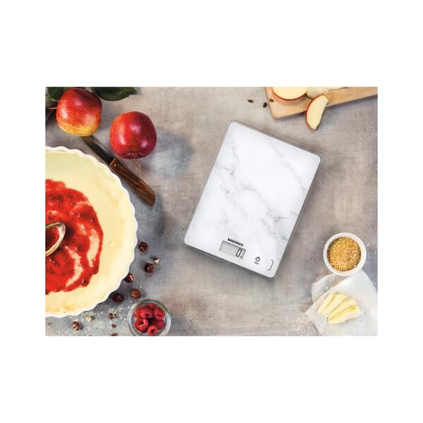 Küchenwaage, digitale Waage, Marmor Muster, Fruchtkuchen, Backzubehör