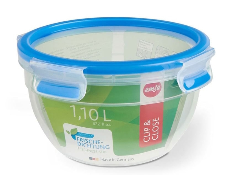 hygieneschüssel, aufbewahrungsgefäß, plastikbehälter, 1,1 l, Klickverschluss