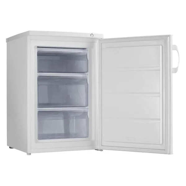 Mini-Kühlschrank, Weiß, Kompakt, Drei Fächer, Scharnierseite links