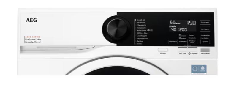 Waschmaschine, Frontlader, 6,0 kg, digitales Display, Bedienrad