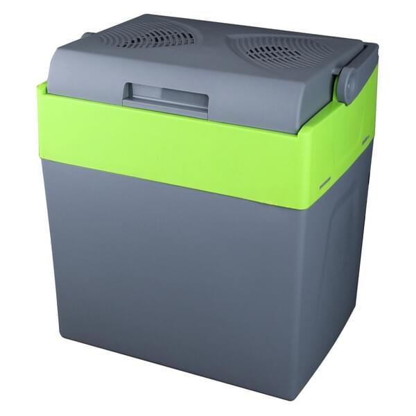 tragbarer kühlschrank, kühlbox, mini kühlschrank, blau-grauer body, grüne deckel