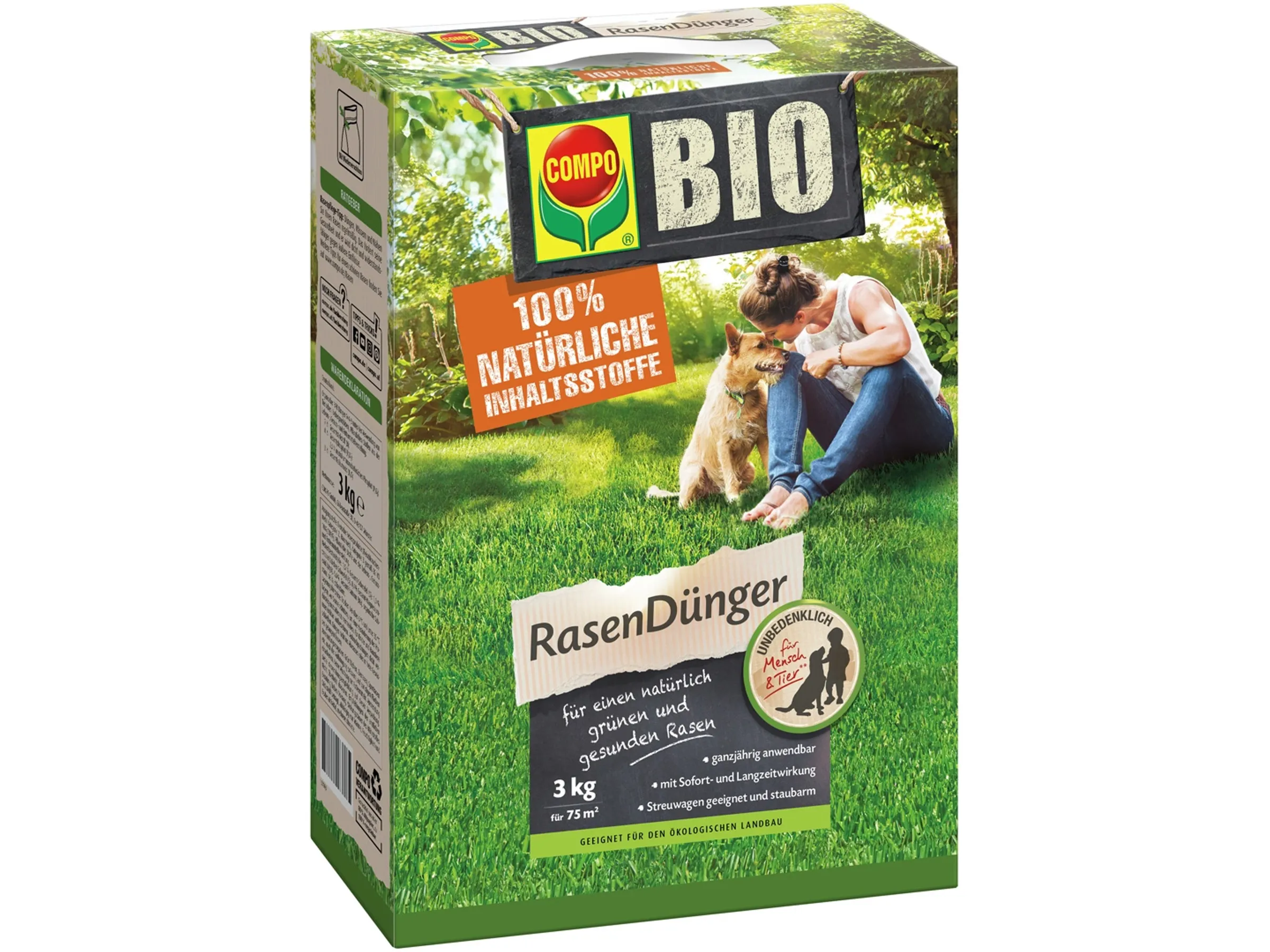 Compo 2557702004 Bio Rasendünger 3kg für 75m²