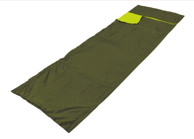 Schlafsack, Camping, olivgrün, Mumienform, gefaltet