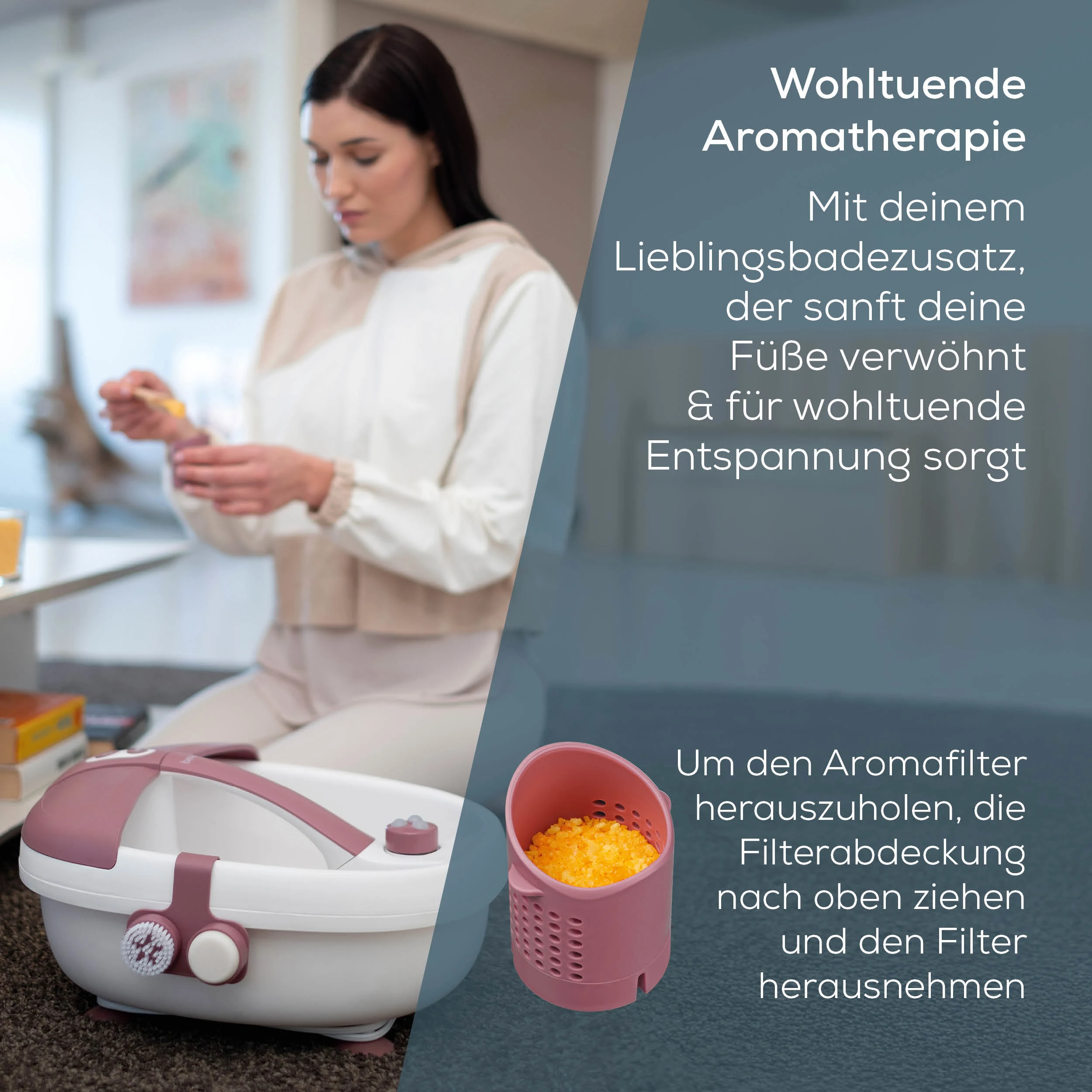 Aroma-Diffuser, Aroma-Filter, Fußbad, Rosa Filter, Küchengerät