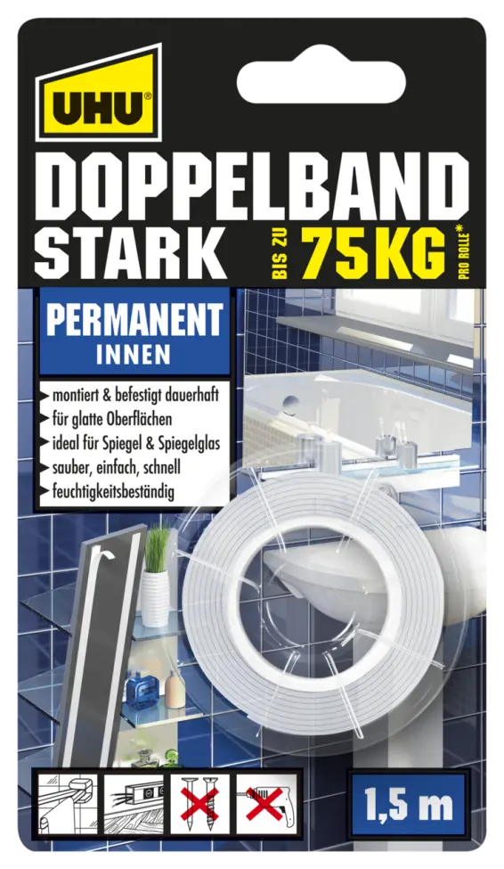 Uhu-46820 Doppelband extrem 1,5m x 19mm