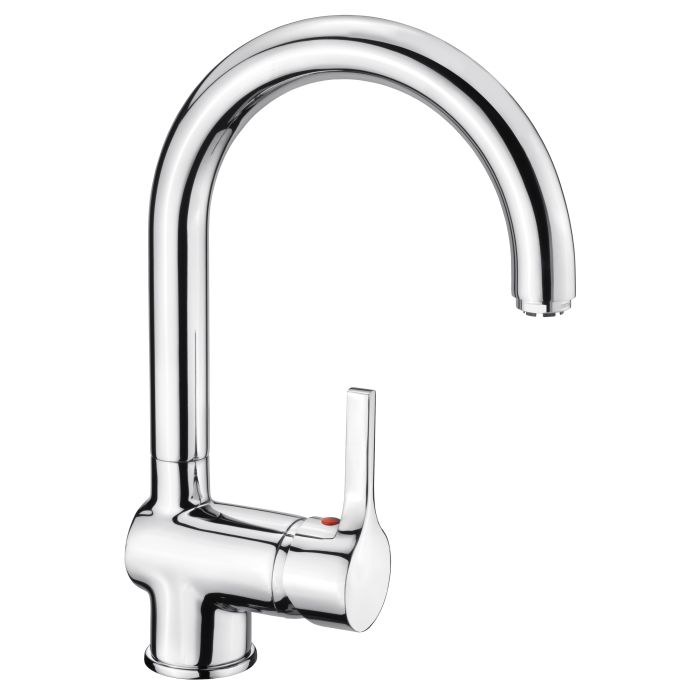 Küchenarmatur, Einhebelarmatur, Chrom, Gooseneck, Sprühkopf
