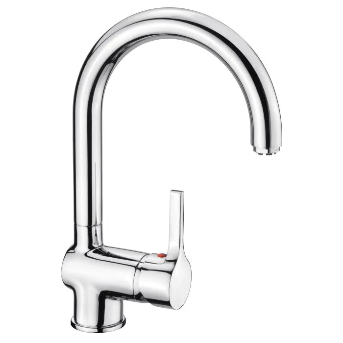 Küchenarmatur, Einhebelarmatur, Chrom, Gooseneck, Sprühkopf