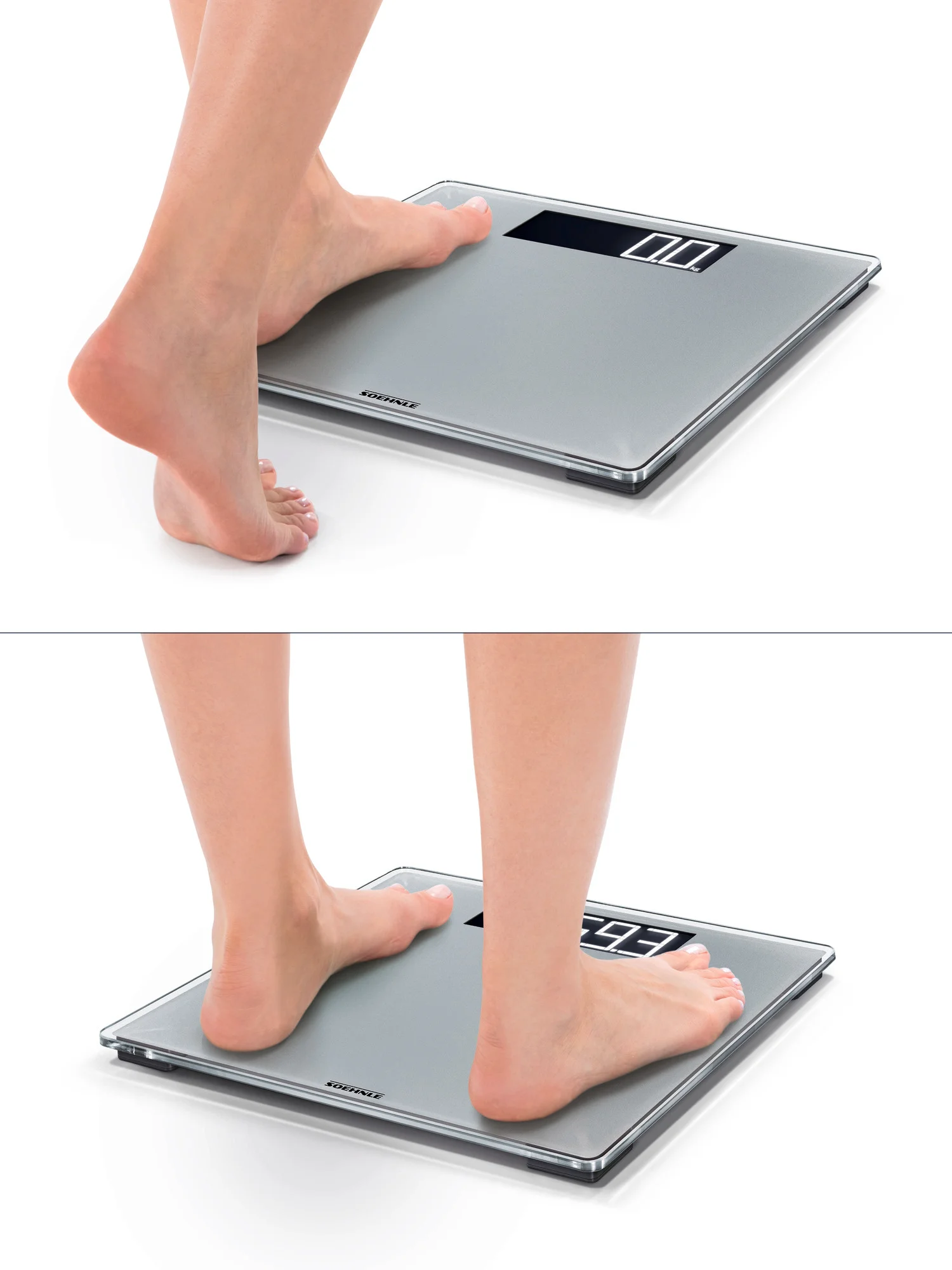 Badezimmerwaage, digitale Waage, Standwaage, Körpergewichtswage, schlankes Design
