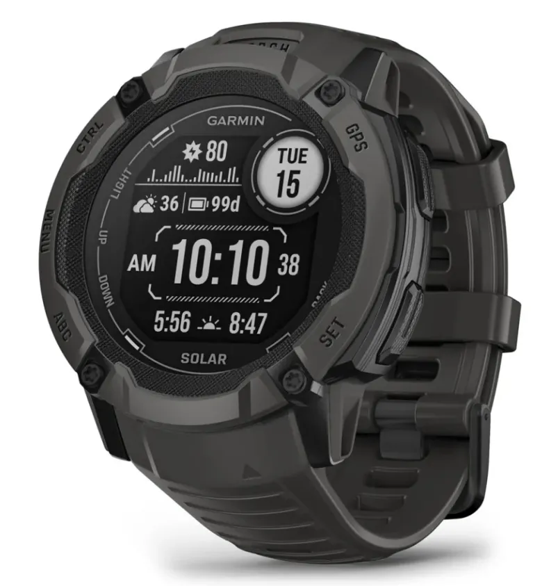 Uhr, GPS, digital, Solar, schwarz