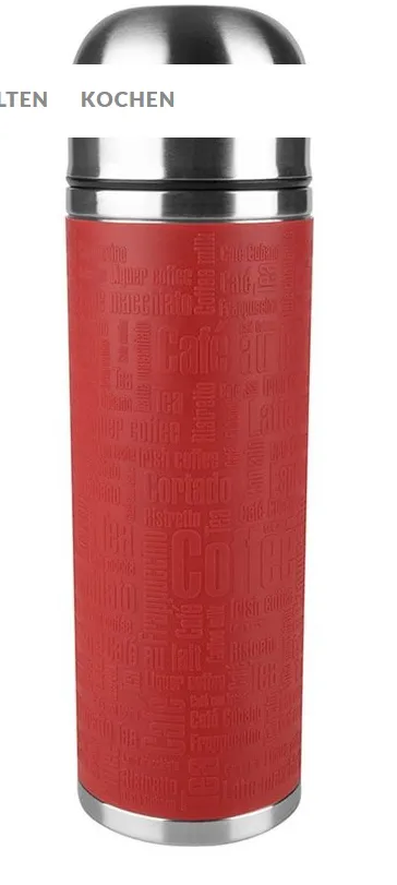 Thermos, Kaffeebecher, Reisebecher, Rot, Edelstahl