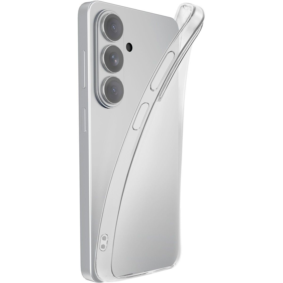 smartphone, Kamera, Dreifachlinse, klarer Fall, Silber