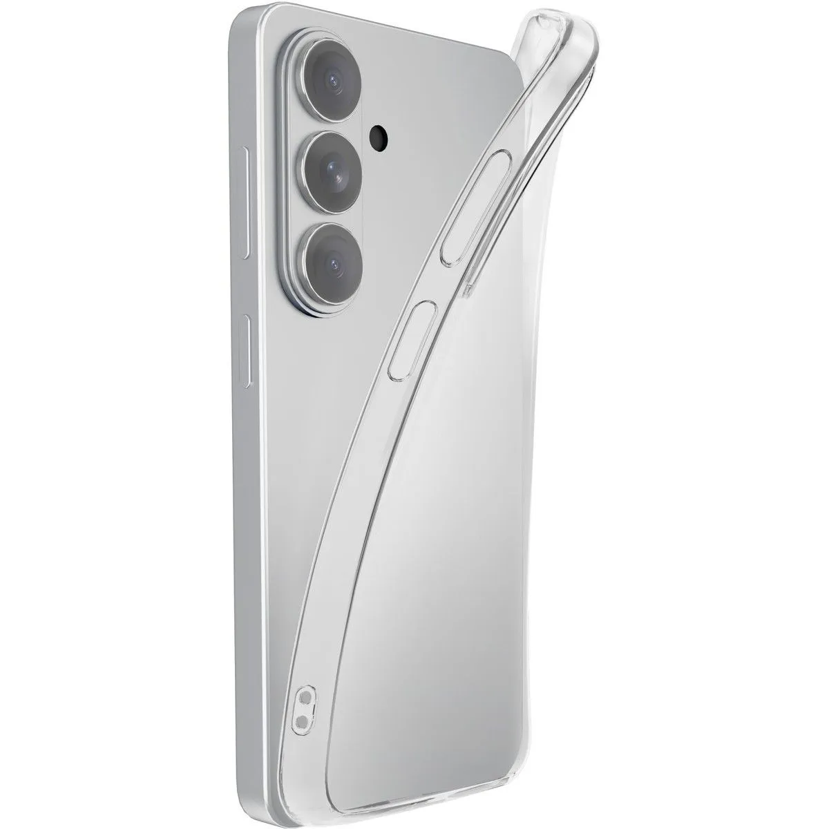 smartphone, Kamera, Dreifachlinse, klarer Fall, Silber