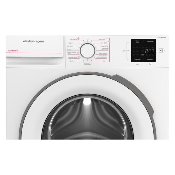 Waschmaschine, Frontlader, Digitale Anzeige, Bedienrad, Trommel
