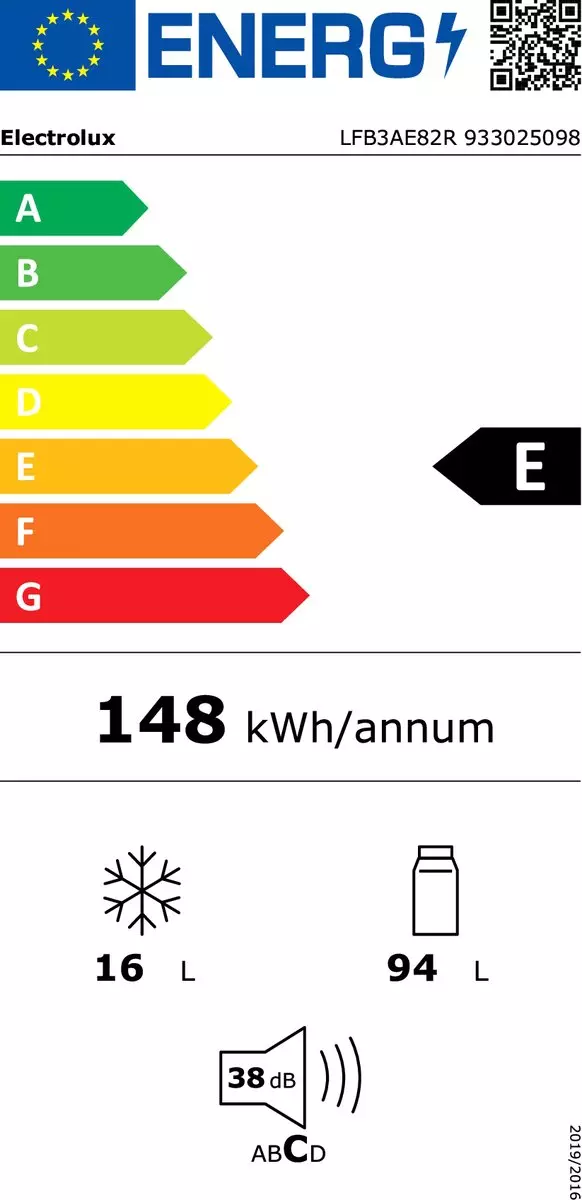 LFB3AE82R Electrolux Unterbau Kühlschrank