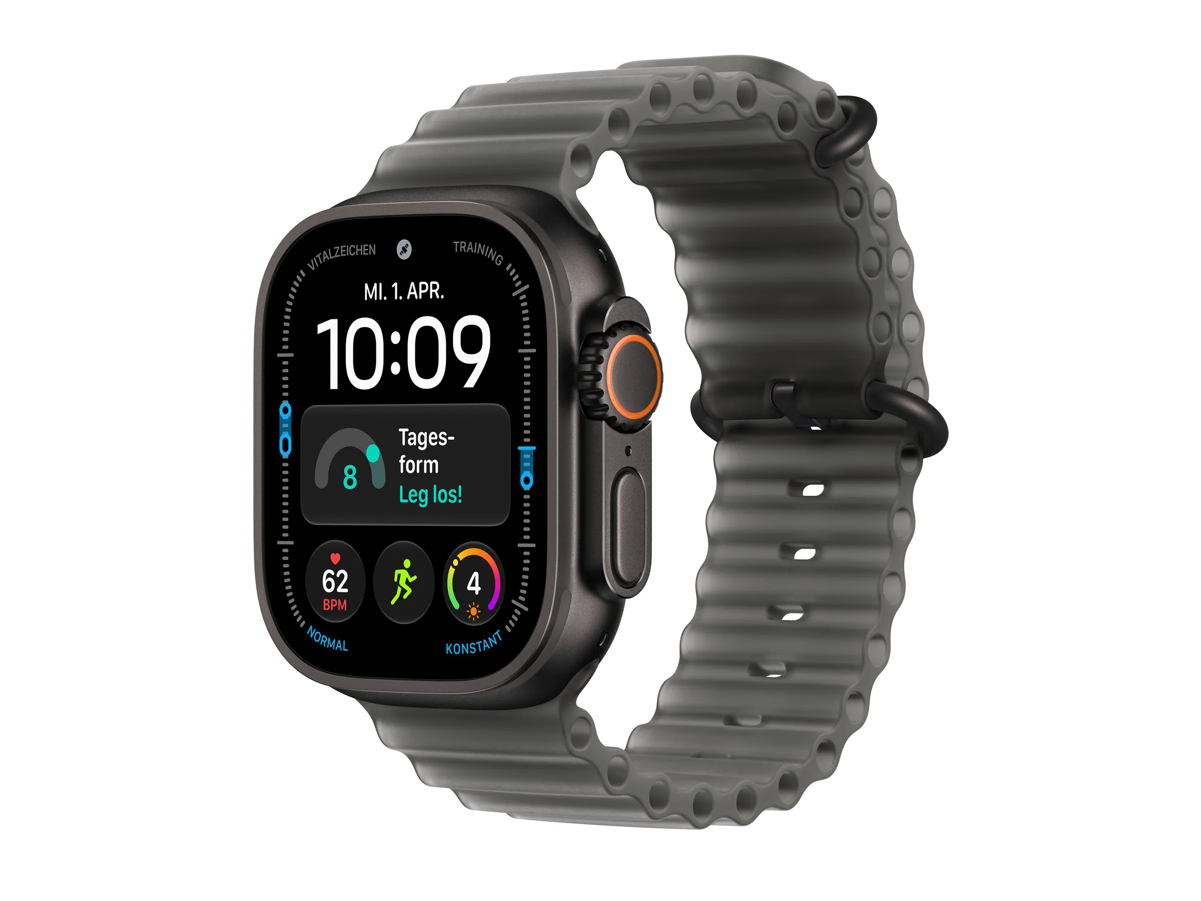 Smartwatch, Uhr, digitales Display, Silikonband, abgerundetes Quadrat