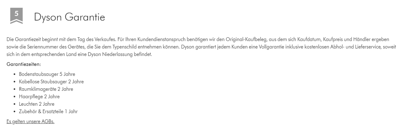 Dyson, Garantie, Staubsauger, Kabelloser, Zubehör