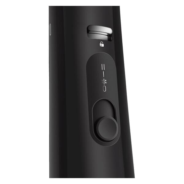 schwarzes Gerät, Bedienfeld, Knopf-Drehknopf, Schiebeschalter, Schloss-Symbol