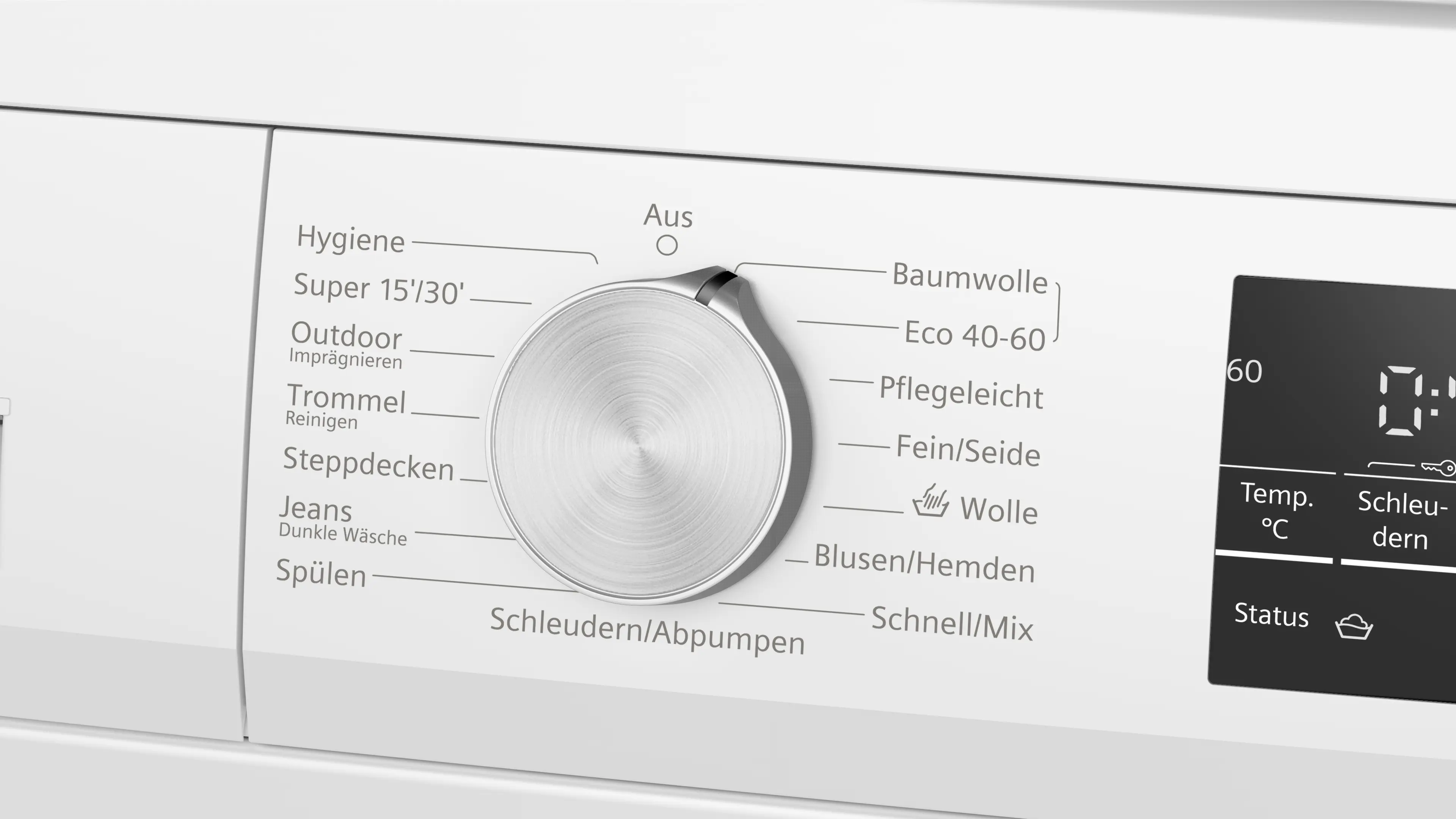 Waschmaschine, Bedienfeld, Knopf, Temperatur, Digitale Anzeige