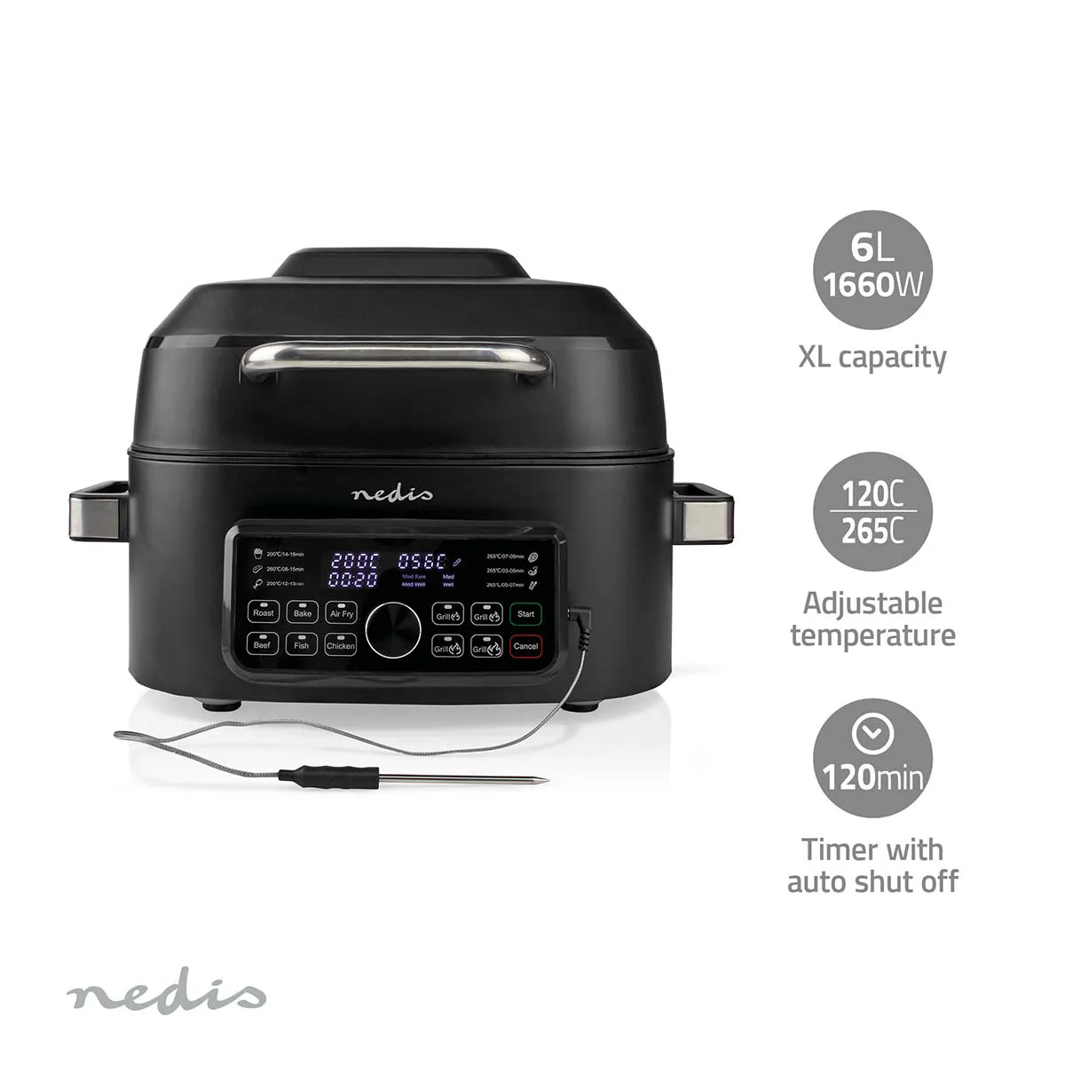 Nedis Heißluft Friteuse KAAFG600BK