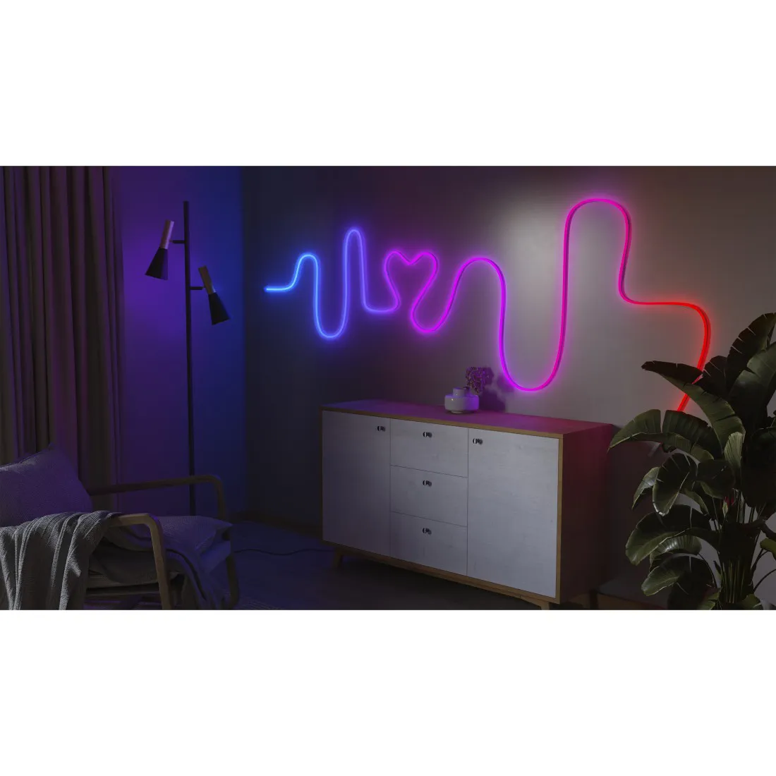 Licht, Anrichte, Stuhl, Neon, Pflanze