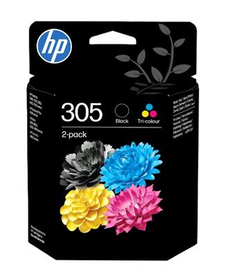 HP 305, Tintenpatronen, 2er-Pack, Schwarz, Dreifarbig