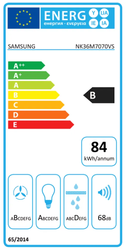 Kühlschrank, Energieetikett, kWh pro Jahr, A-Bewertung, Marke nicht sichtbar