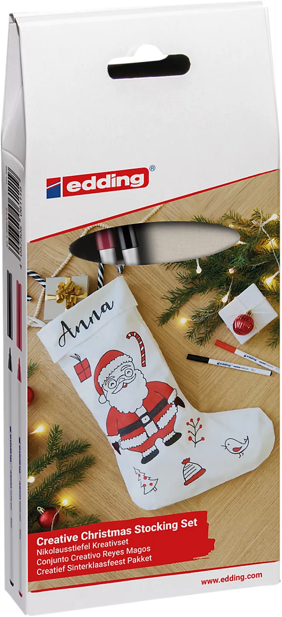 Edding Textilmaker 4600 Nikolaus schwarz-rot 4teilig