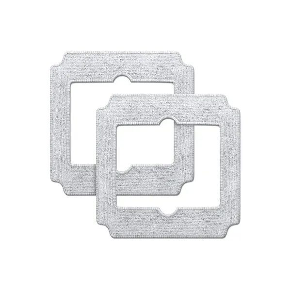 Dichtung, Metallunterlage, Rahmen, quadratische Aussparung, eingelassene Kante